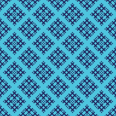 Blue geometric seamless pattern vector.