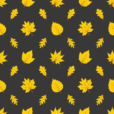 Dikişsiz desen sarı yaprakları