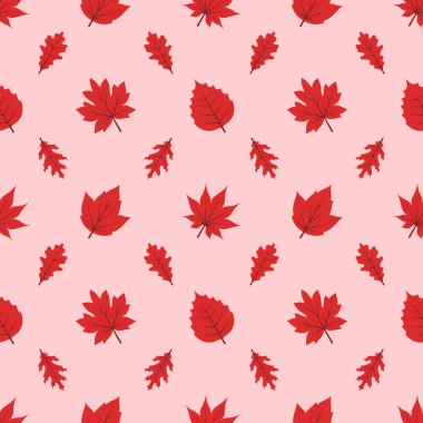 Seamless forest pattern with acorns and autumn leaves.