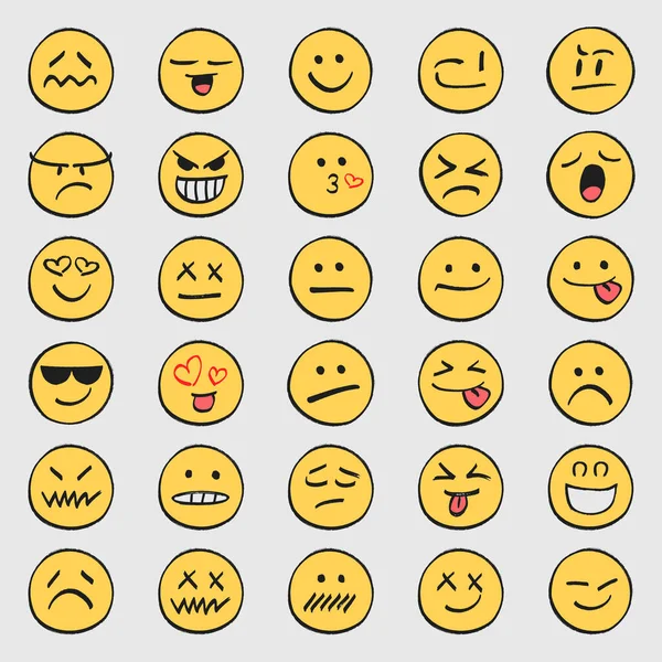 Big set  cartoonish emoticons, in flat design style.