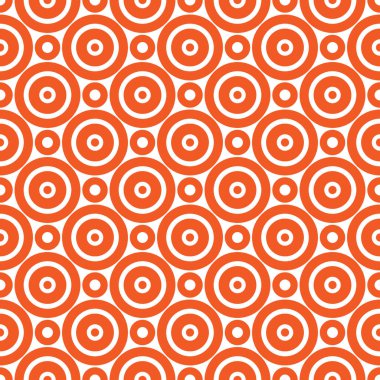 Orange and white circles seamless pattern.