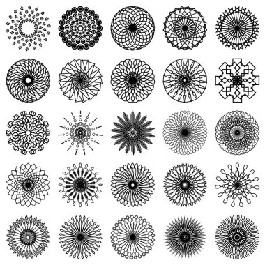 El çizilmiş çelenklerin vektör illüstrasyonu.