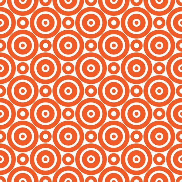 Orange White Circles Seamless Pattern — Vetor de Stock