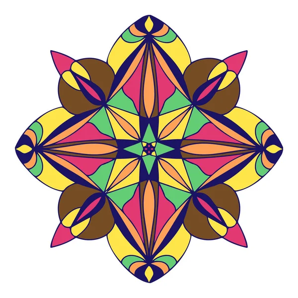 Mandala Ornamento Rotondo Elemento Decorativo Isolato — Vettoriale Stock