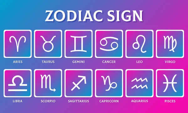 Zodiac Signs Collection Astrology Signs — Wektor stockowy