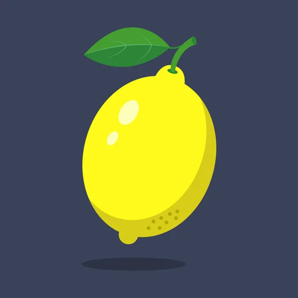 Limone Con Foglie Isolate Sullo Sfondo — Vettoriale Stock