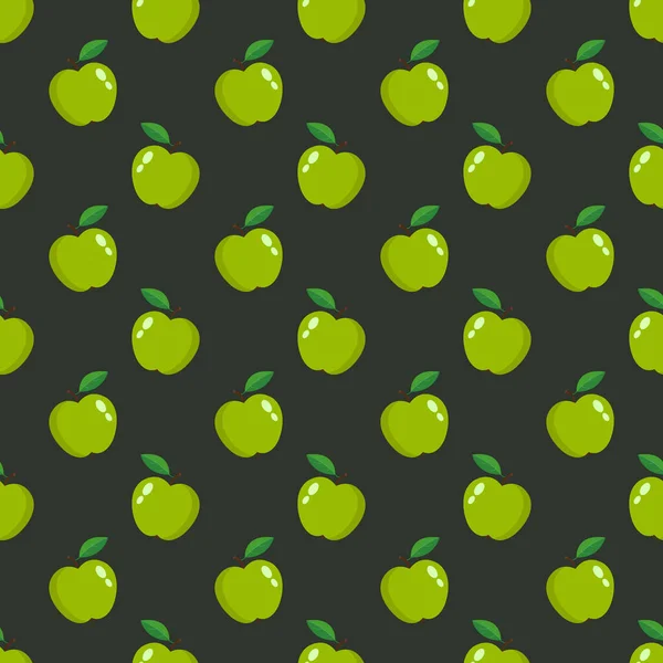 Textura Perfecta Con Patrón Manzanas Verdes — Vector de stock