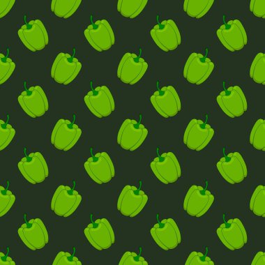 Farklı pozisyonlarda yeşil biberli kusursuz desen.