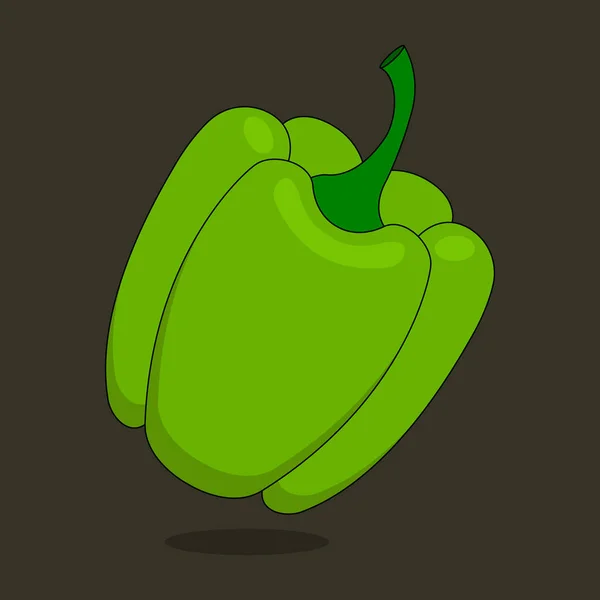 Zelená Paprika Zelenina Izolované Ikony — Stockový vektor