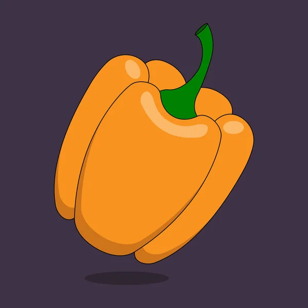 Fresh Orange Pepper Vector Illustration — Stock Vector