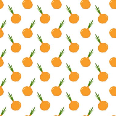 Beyaz arkaplanda kusursuz desenli soğan.