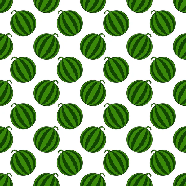Nahtlose Muster Wassermelonen Auf Weißem Hintergrund — Stockvektor