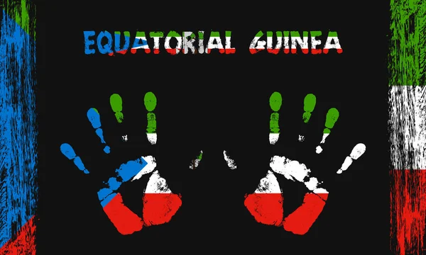 Bandiera Vettoriale Della Guinea Equatoriale Sotto Forma Palme Pacifiche Con — Vettoriale Stock