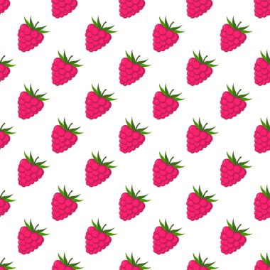 Kusursuz ahududu deseni beyaz arka plan.