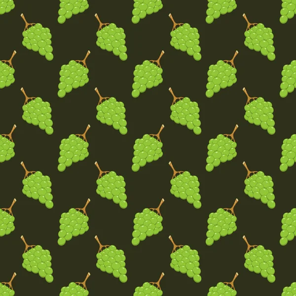 Бесшовный Рисунок Зеленый Виноград Линия Каракули Рука Рисунок Абстрактный Заднем — стоковый вектор