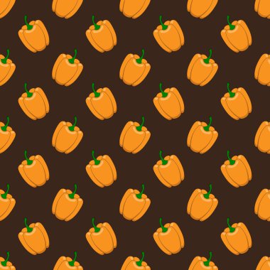 Turuncu kırmızı biber dikişsiz vektör deseni.