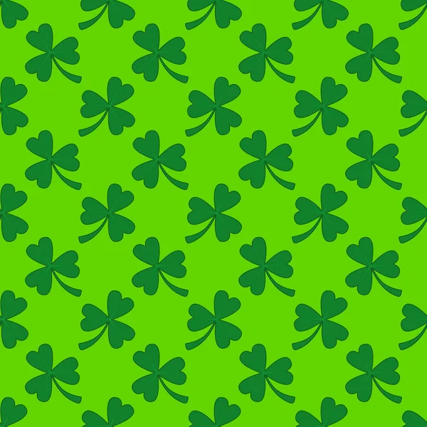 Clover Seamless Pattern Saint Patrick Day — Stock Vector