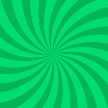 Parlak yeşil spiral ışınlar arkaplanı.