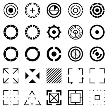 Geometrik şekiller kümesi yarım ton vektör geometrik şekiller.