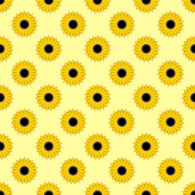 Ayçiçeği vektörlü kusursuz desen.