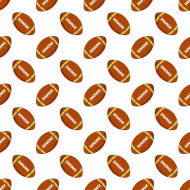 Beyaz zemin üzerinde pürüzsüz rugby topu deseni.