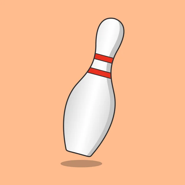 Bowling Piatto Pin Illustrazione Con Ombra — Vettoriale Stock
