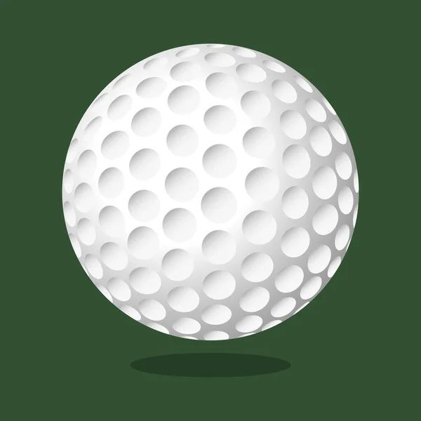 Vector Realistic Flying Golf Ball Closeup Isolated Background — Stock Vector