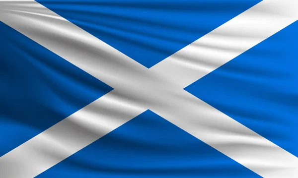 Bandiera Vettoriale Della Scozia Sventolando Primo Piano Stile Sfondo Illustrazione — Vettoriale Stock