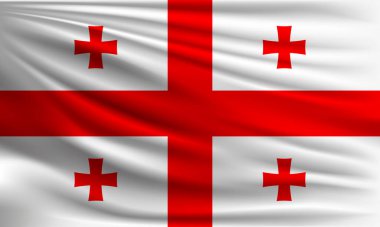 Gürcistan 'ın vektör bayrağı yakın plan resmi sallıyor.