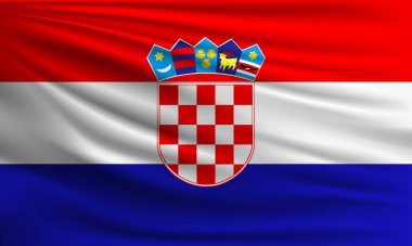 Hırvatistan 'ın vektör bayrağı yakın plan resmi sallıyor.