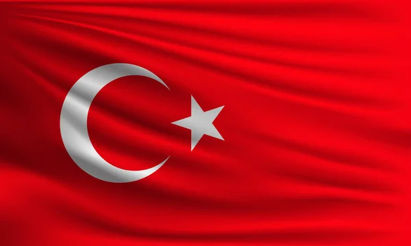터키의 플래그 클로즈업 스타일 삽화흔들기 — 스톡 벡터