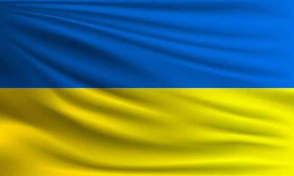 Vektor Flagge Der Ukraine Schwenkt Nahaufnahme Stil Hintergrund Illustration — Stockvektor
