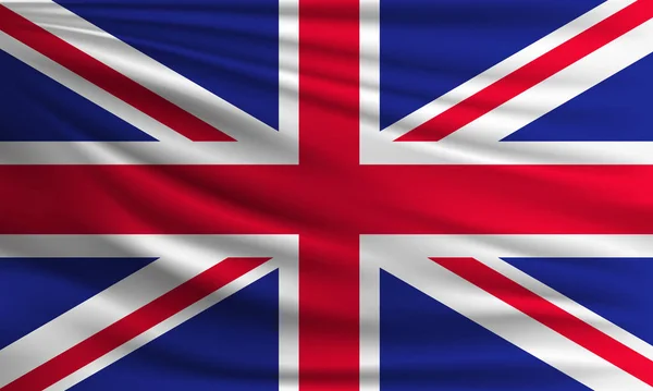 Bandera Vectorial Del Reino Unido Ondeando Primer Plano Estilo Fondo — Archivo Imágenes Vectoriales