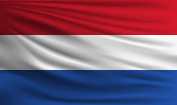 Bandeira Vetorial Dos Países Baixos Acenando Closeup Estilo Fundo Ilustração —  Vetores de Stock