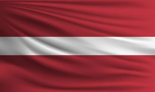 Vektorová Vlajka Lotyšska Mávání Detailní Styl Pozadí Ilustrace — Stockový vektor