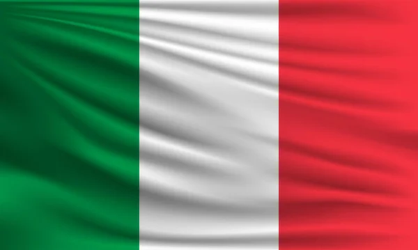 Vektor Flagga Italien Viftande Närbild Stil Bakgrund Illustration — Stock vektor