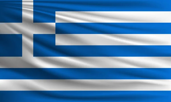 Bandeira Vetorial Grécia Acenando Closeup Estilo Fundo Ilustração —  Vetores de Stock