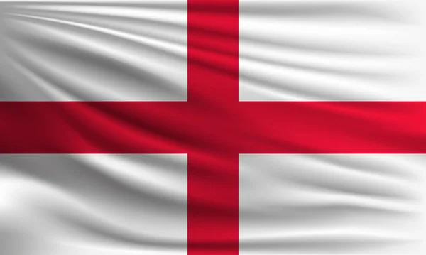Vector Flag England Waving Closeup Style Background Illustration — Stock Vector