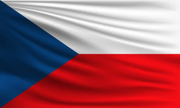 Çek Cumhuriyeti Nin Vektör Bayrağı Yakın Çekim Stili Illüstrasyonunu Sallıyor — Stok Vektör