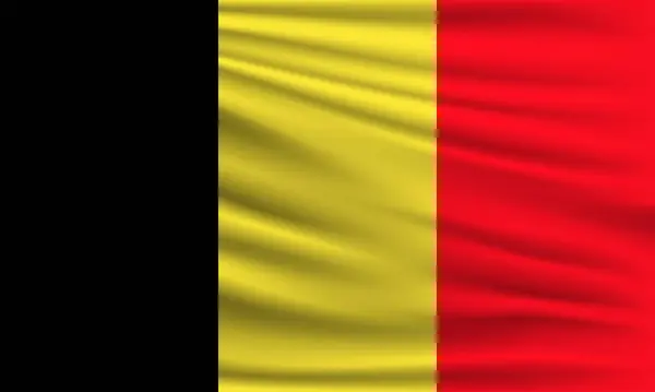 Flaga Wektor Belgii Machanie Zbliżenie Styl Tło Ilustracja — Wektor stockowy