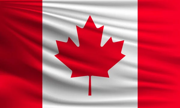 Векторный Флаг Канады Размахивающий Фоном Крупным Планом — стоковый вектор
