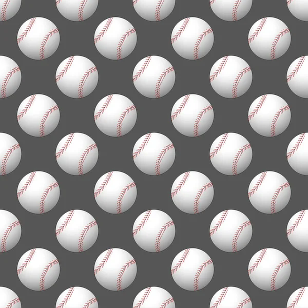 含垒球元素的无缝线矢量图案背景 — 图库矢量图片