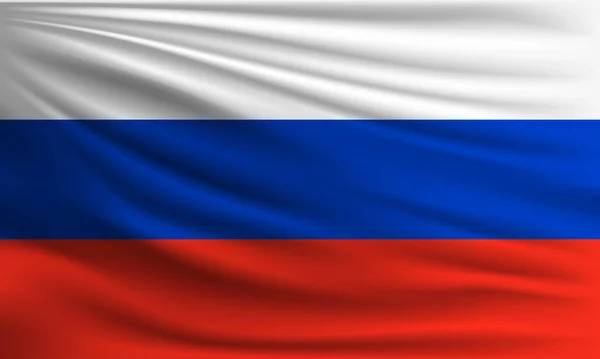 Vektor Flagge Von Russland Schwenkt Nahaufnahme Stil Hintergrund Illustration — Stockvektor