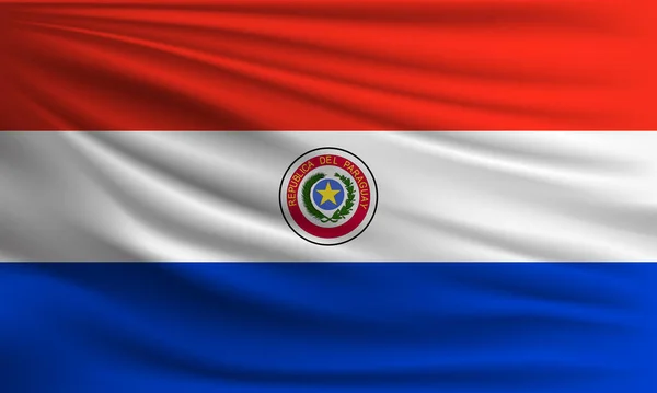 Flaga Wektor Paragwaju Machanie Zbliżenie Styl Tło Ilustracja — Wektor stockowy