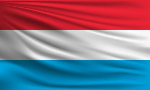 Векторный Флаг Люксембурга Размахивающий Фоном Крупным Планом — стоковый вектор