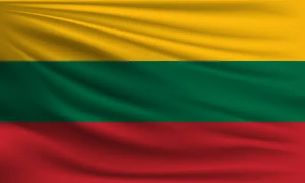 Litvanya Nın Vektör Bayrağı Yakın Plan Resmi Sallıyor — Stok Vektör