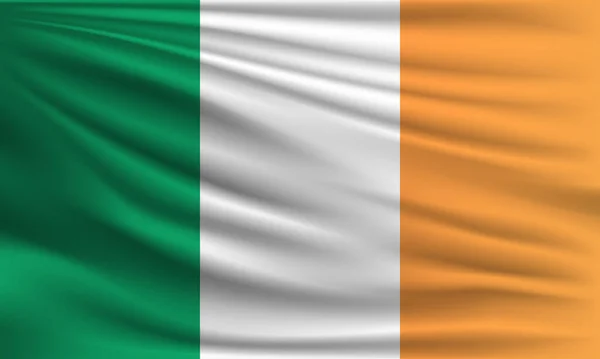 Векторный Флаг Ирландии Иллюстрацией Стиле Крупного Плана — стоковый вектор