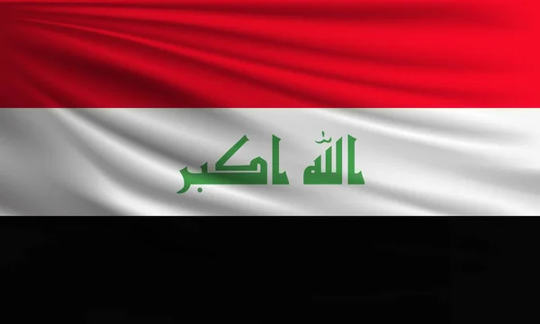 Vector Vlag Van Irak Zwaaien Closeup Stijl Achtergrond Illustratie — Stockvector
