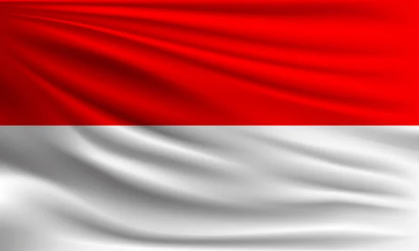 Endonezya Nın Vektör Bayrağı Yakın Plan Resmi Sallıyor — Stok Vektör