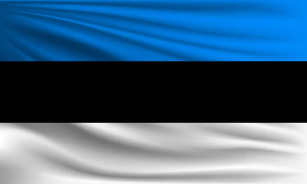 Vektor Flagge Von Estland Schwenken Nahaufnahme Stil Hintergrund Illustration — Stockvektor
